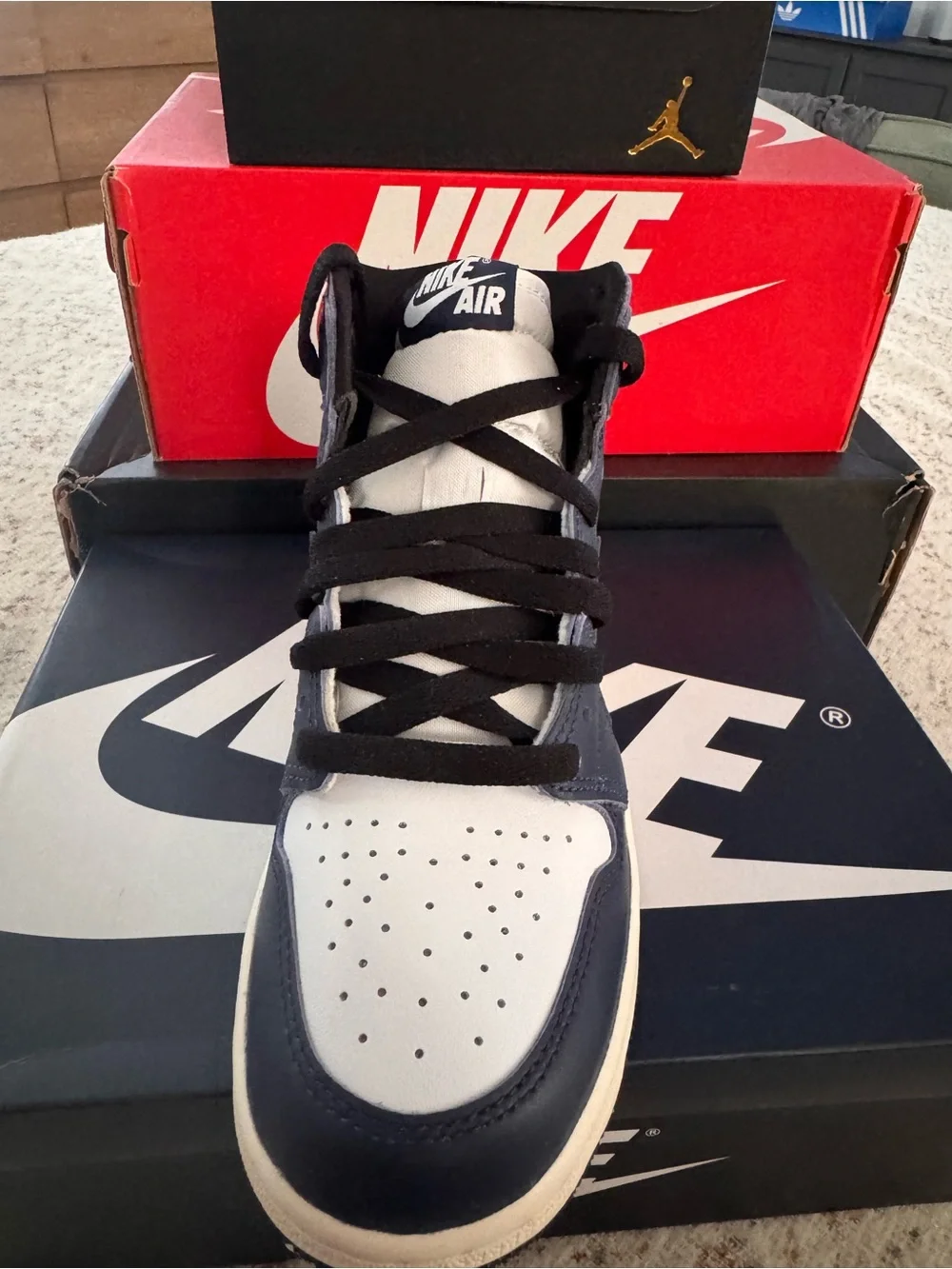 Nike Air Jordan 1 Mid White Navy Black